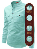 FireFish Men's Slim Fit Double Pocket Beige Color Pure Cotton Short Kurta