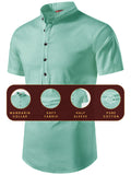FireFish Men's Slim Fit Half Sleeve Beige Color Pure Cotton Short Kurta