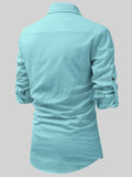 FireFish Men's Slim Fit Dark Teal With White Cotton Short Kurta Pack 2
