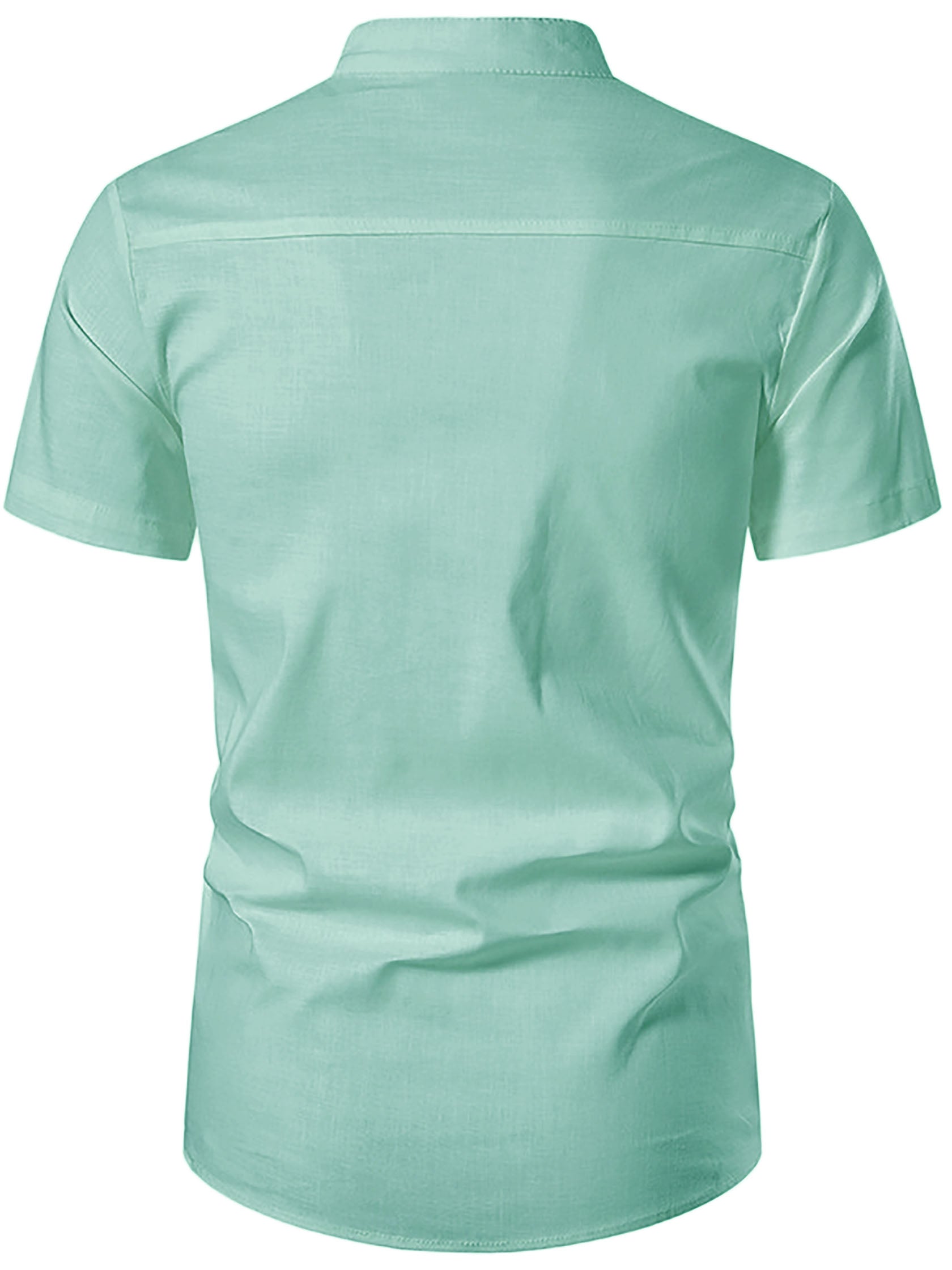 FireFish Men's Slim Fit Beige with White Color Pure Cotton Half Sleeve Short Kurta Pack 2