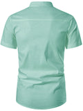 FireFish Men's Slim Fit Beige with White Color Pure Cotton Half Sleeve Short Kurta Pack 2