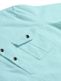 FireFish Men's Slim Fit Double Pocket Beige Color Pure Cotton Short Kurta