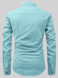 FireFish Men's Slim Fit Dark Teal With White Cotton Short Kurta Pack 2