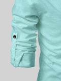 FireFish Men's Slim Fit Full Sleeve Yellow Cotton Short Kurta