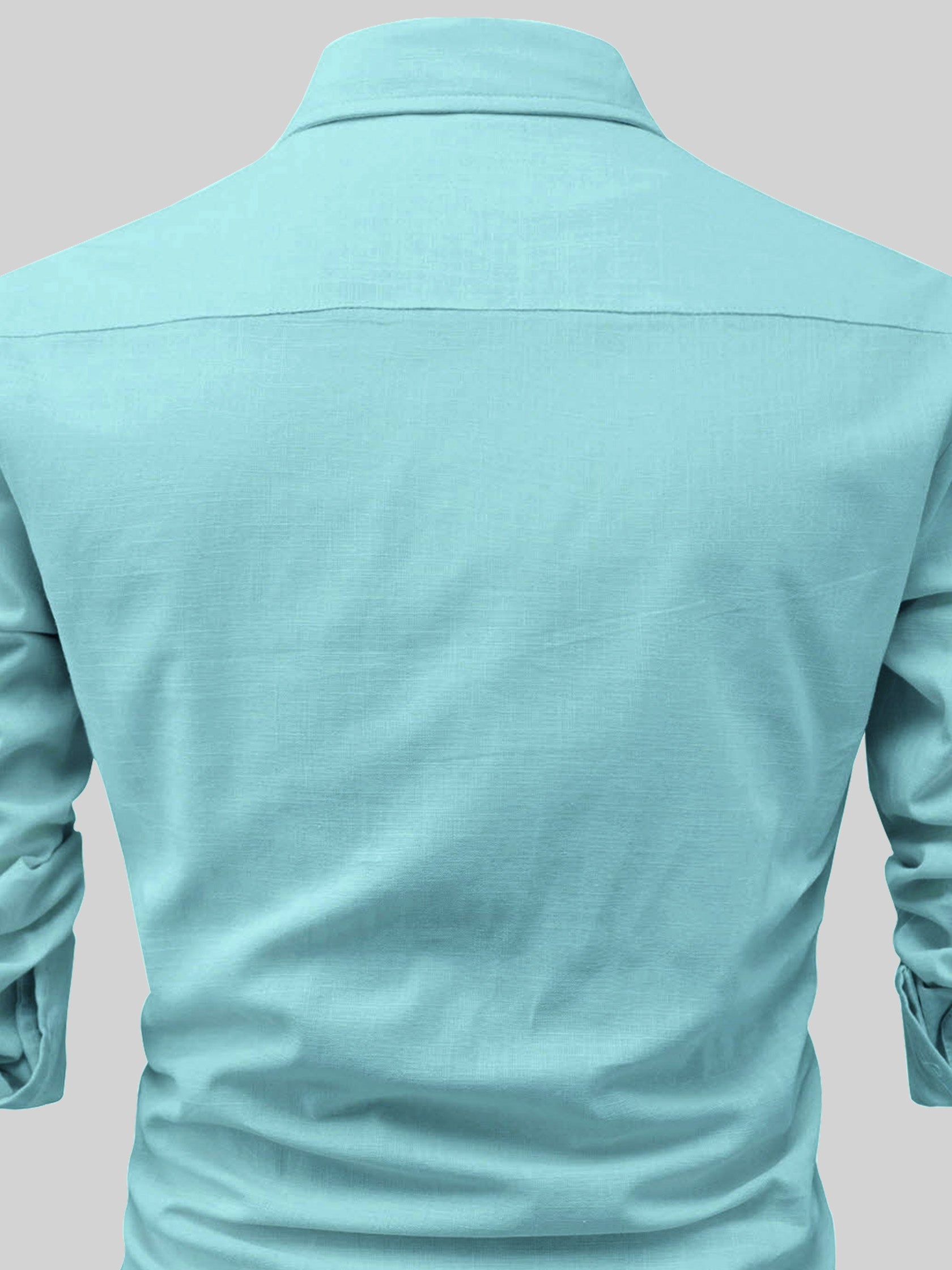 FireFish Men's Slim Fit Dark Teal With White Cotton Short Kurta Pack 2