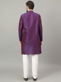 FireFish Brown Geometric Woven Design Straight Jacquard Kurta with Pyjamas Set