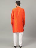 FireFish Brown Geometric Woven Design Straight Jacquard Kurta with Pyjamas Set