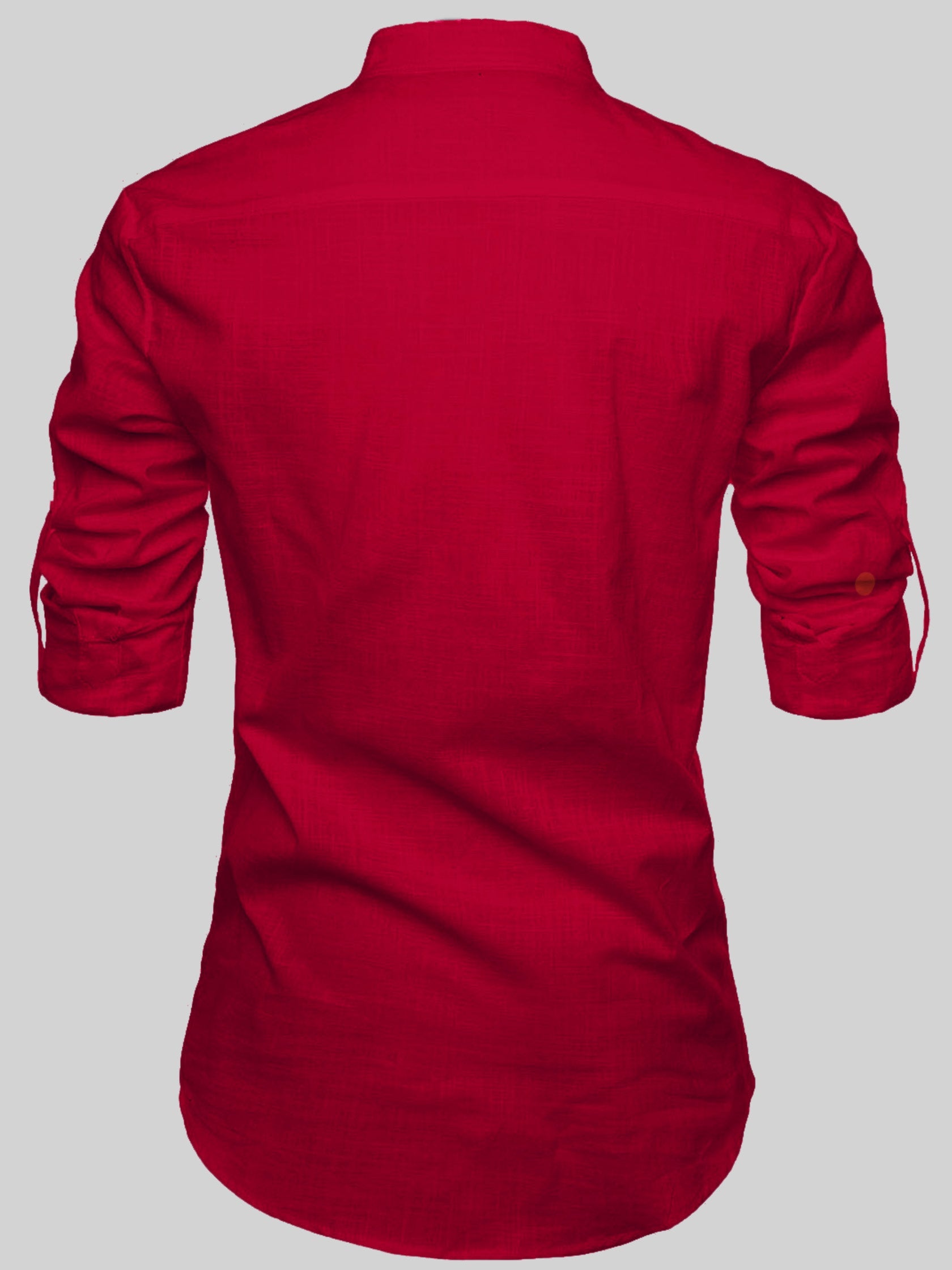 FireFish Men's Slim Fit Grey with White Color Cotton Short Kurta Pack 2