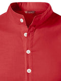FireFish Men's Slim Fit Beige with White Color Pure Cotton Half Sleeve Short Kurta Pack 2