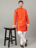FireFish Brown Geometric Woven Design Straight Jacquard Kurta with Pyjamas Set