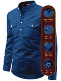 FireFish Men's Slim Fit Double Pocket Beige Color Pure Cotton Short Kurta