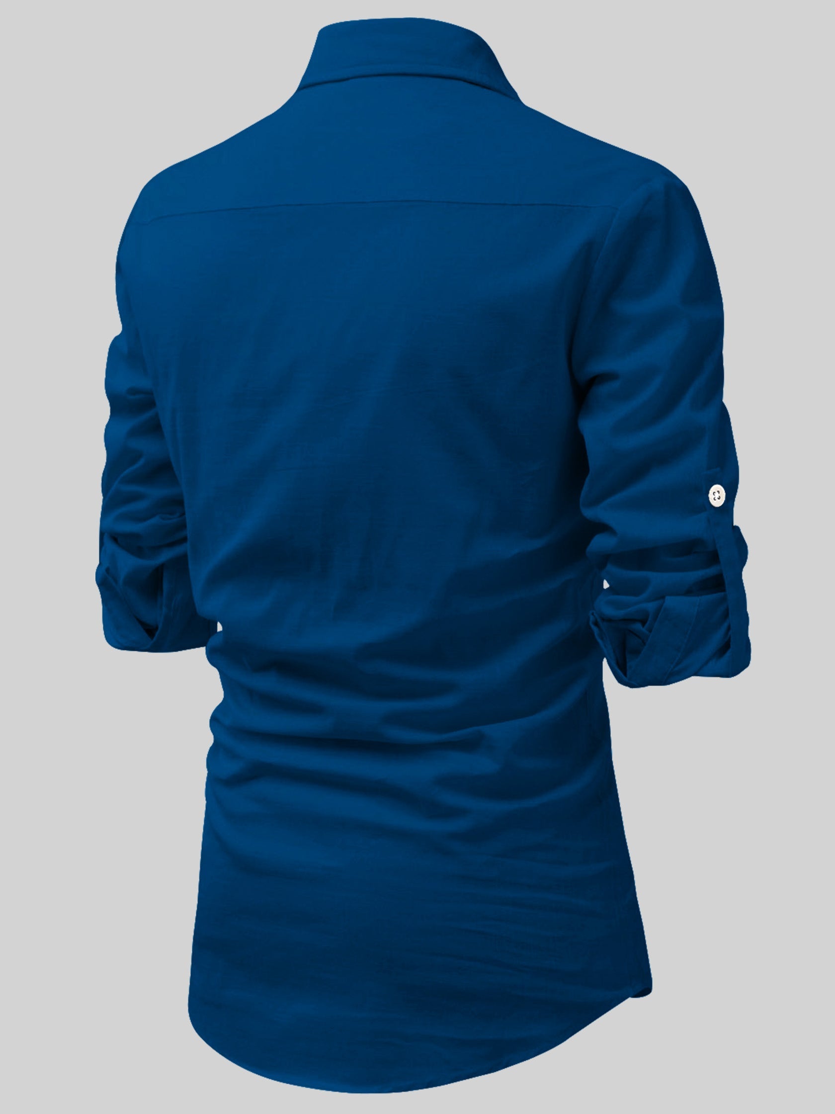 FireFish Men's Slim Fit Dark Teal With White Cotton Short Kurta Pack 2