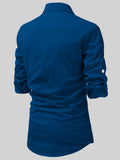 FireFish Men's Slim Fit Dark Teal With White Cotton Short Kurta Pack 2