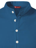 FireFish Men's Slim Fit Beige with Black Color Pure Cotton Half Sleeve Short Kurta Pack 2