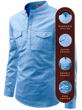 FireFish Men's Slim Fit Double Pocket Beige Color Pure Cotton Short Kurta