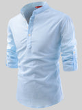 FireFish Men's Slim Fit Full Sleeve Yellow Cotton Short Kurta