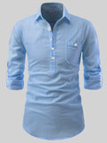 FireFish Men's Slim Fit Dark Teal With White Cotton Short Kurta Pack 2