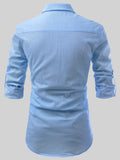 FireFish Men's Slim Fit Dark Teal With White Cotton Short Kurta Pack 2