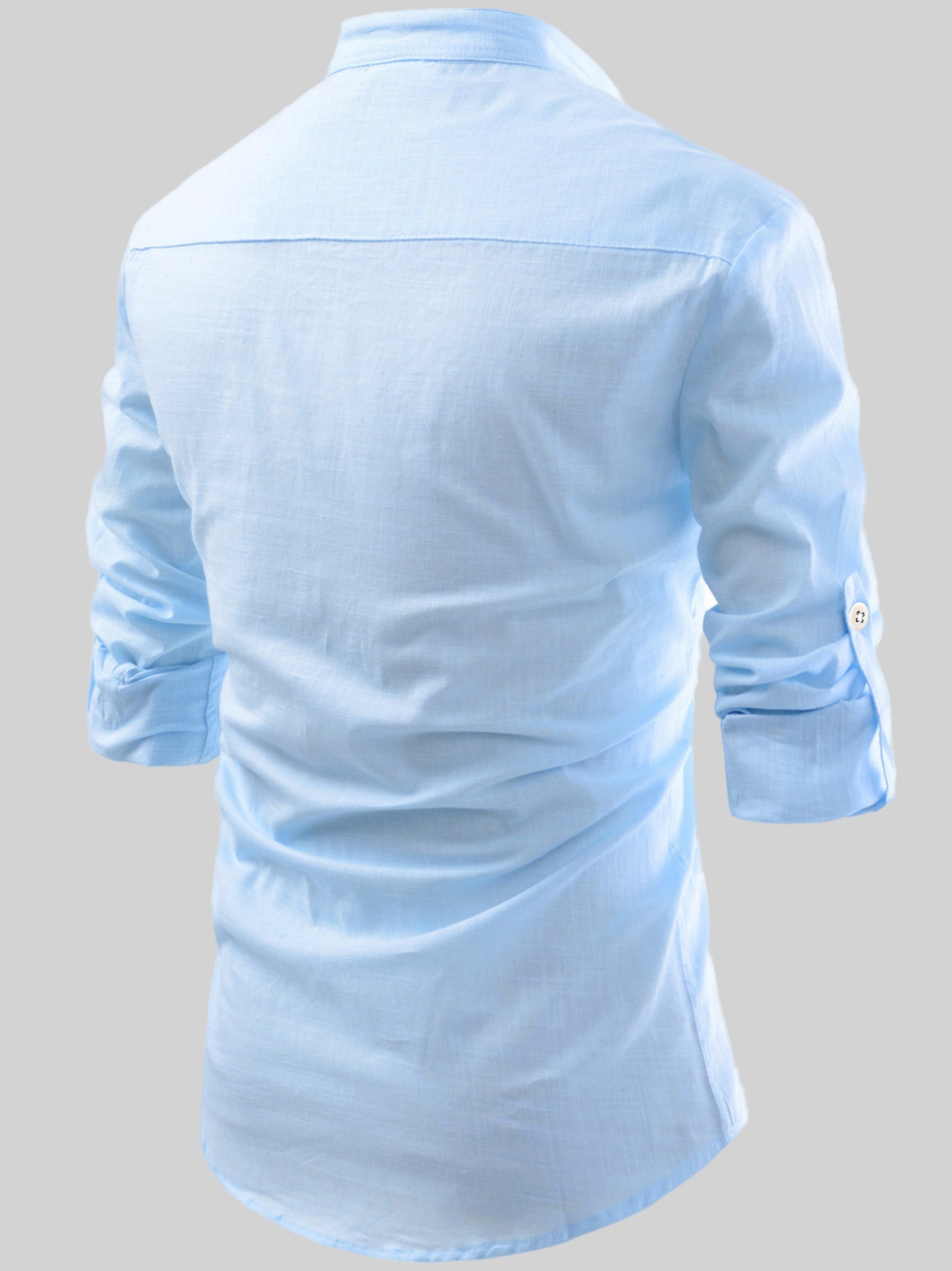 FireFish Men's Slim Fit Grey with White Color Cotton Short Kurta Pack 2