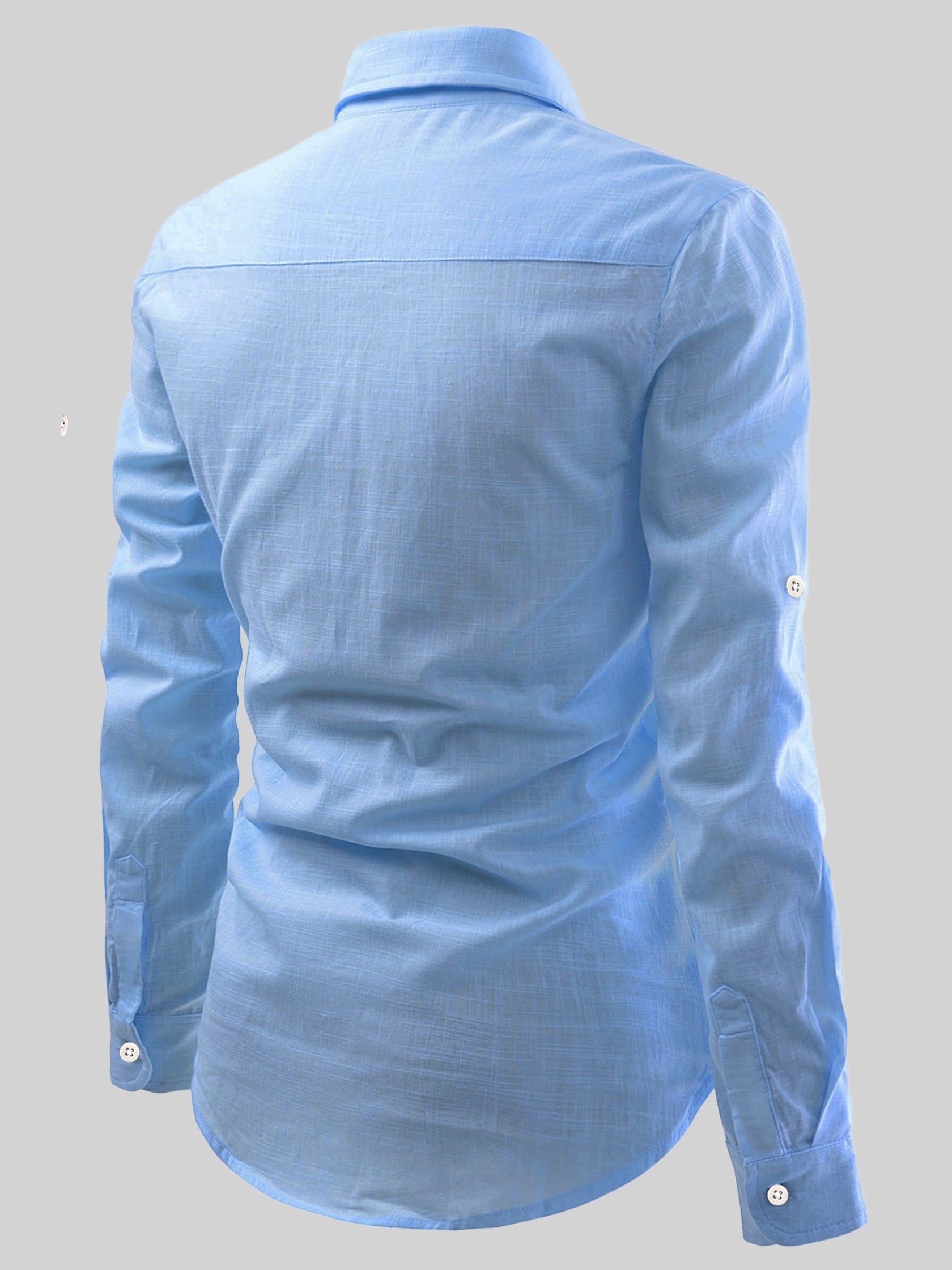 FireFish Men's Slim Fit Dark Teal With White Cotton Short Kurta Pack 2