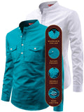 FireFish Men's Slim Fit Double Pocket Beige With White Cotton Short Kurta Pack 2