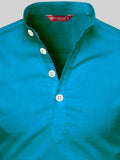 FireFish Men's Slim Fit Full Sleeve Yellow Cotton Short Kurta