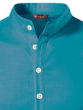 FireFish Men's Slim Fit Half Sleeve Beige Color Pure Cotton Short Kurta