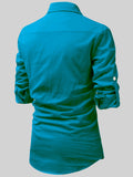 FireFish Men's Slim Fit Dark Teal With White Cotton Short Kurta Pack 2