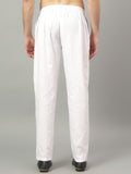FireFish Men's White Color Cotton Fabric Polo Pajama