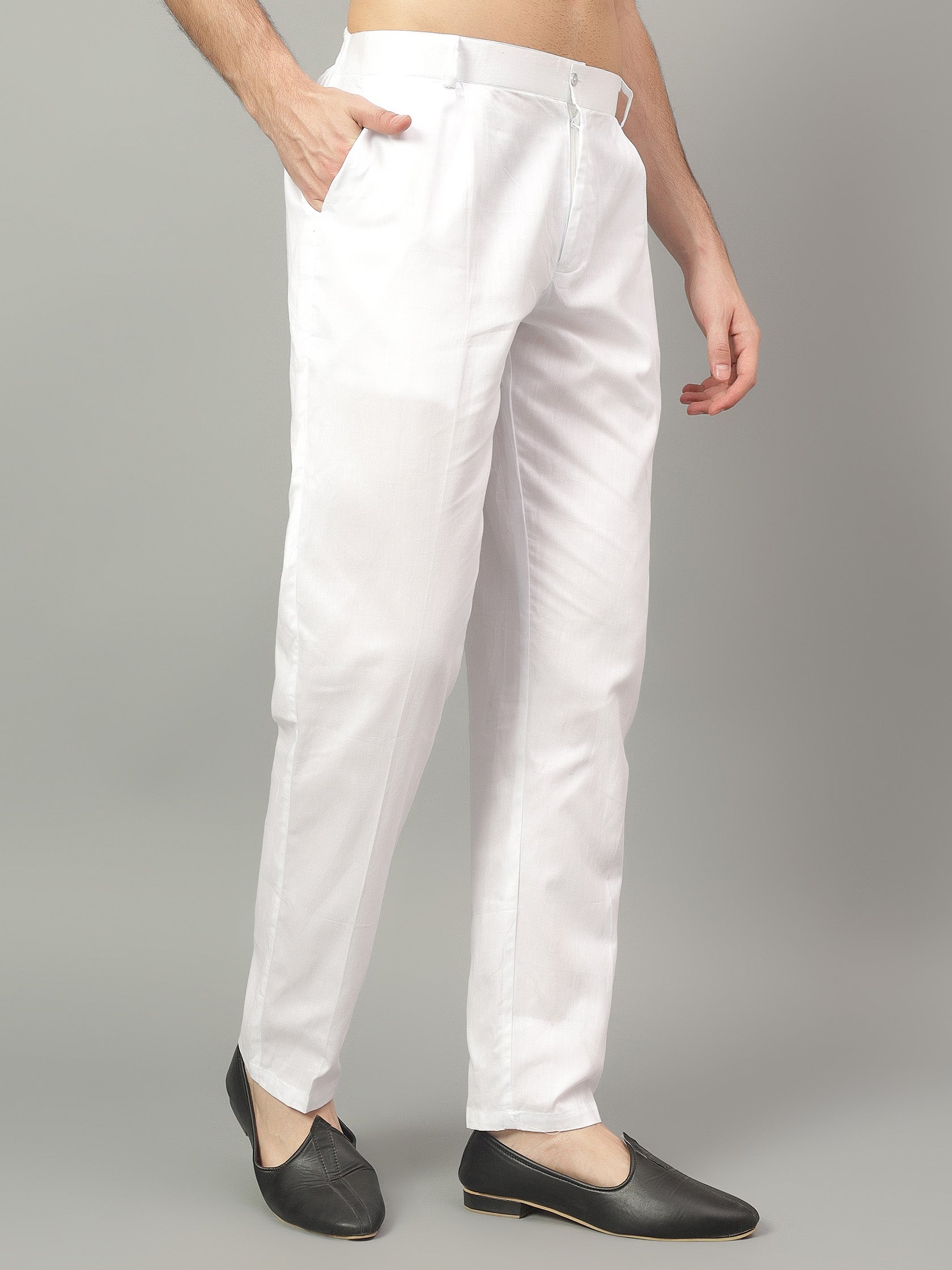 FireFish Men's White Color Cotton Fabric Polo Pajama