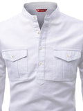 FireFish Men's Slim Fit Double Pocket Beige Color Pure Cotton Short Kurta