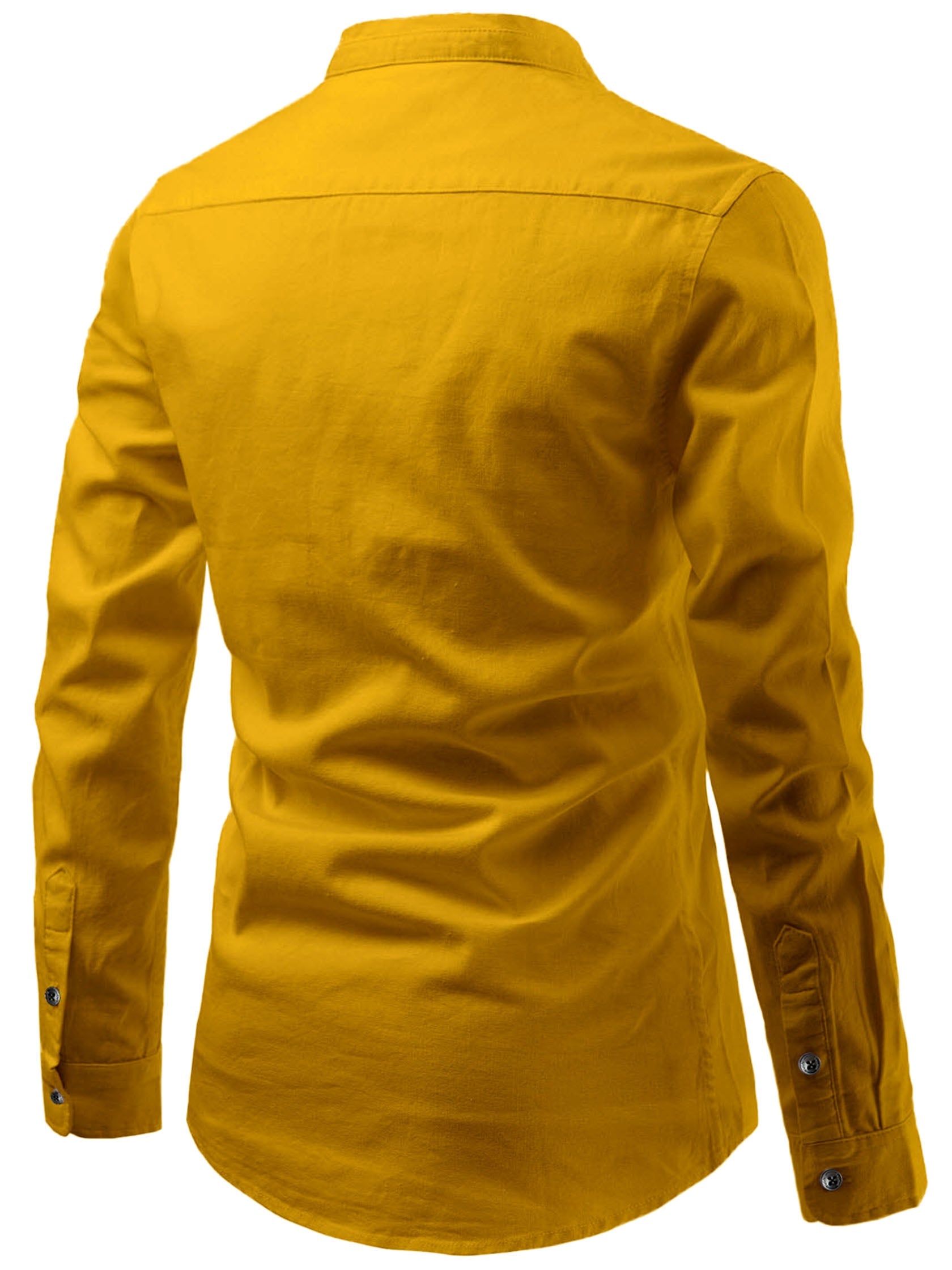 FireFish Men's Slim Fit Double Pocket Beige Color Pure Cotton Short Kurta