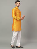 FireFish Brown Geometric Woven Design Straight Jacquard Kurta with Pyjamas Set