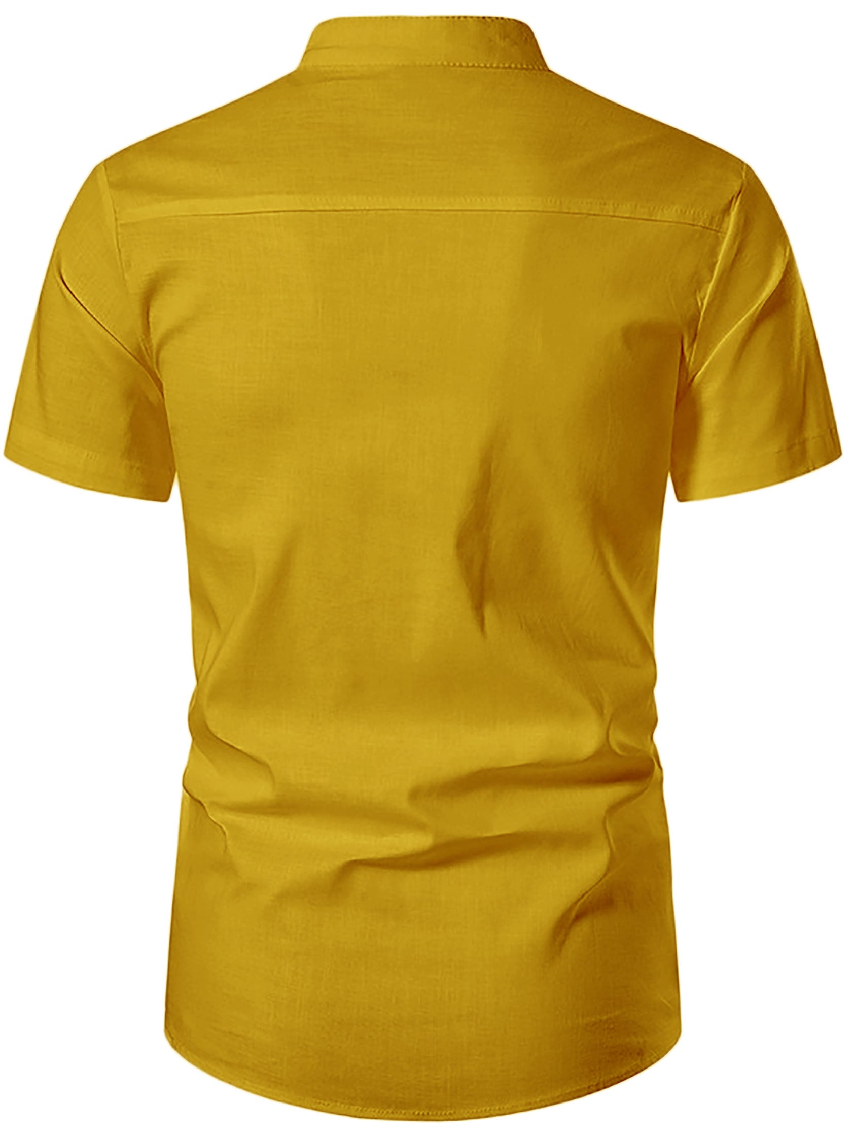 FireFish Men's Slim Fit Half Sleeve Beige Color Pure Cotton Short Kurta