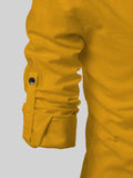 FireFish Men's Slim Fit Full Sleeve Yellow Cotton Short Kurta