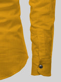 FireFish Men's Slim Fit Full Sleeve Yellow Cotton Short Kurta